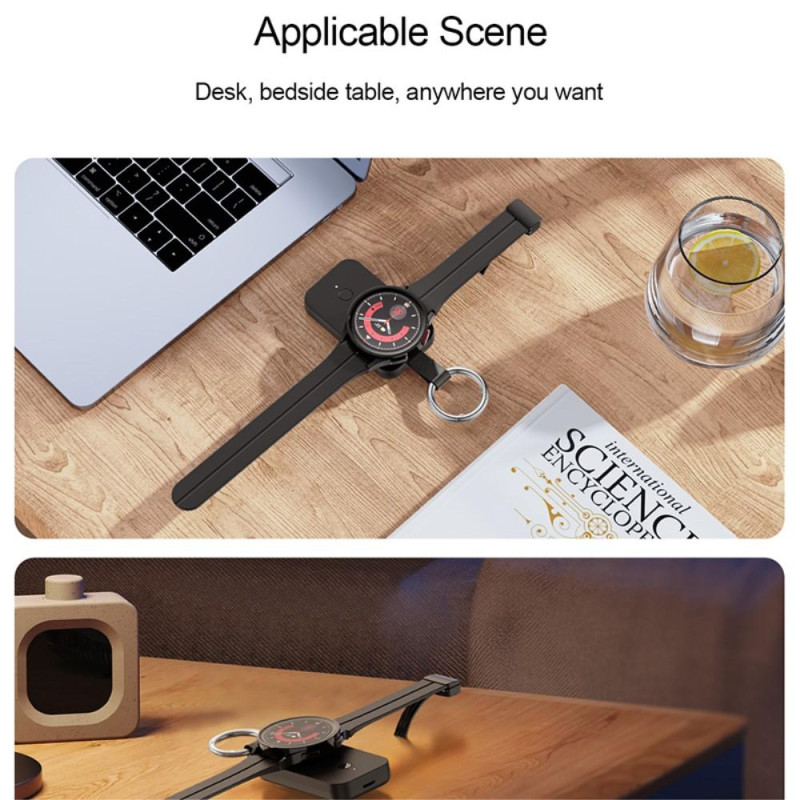 QI Powerbank til Samsung Galaxy Watch 5 4 3/Ur 5 Pro/Watch4 Classic/Active2/Gear S2 Classic