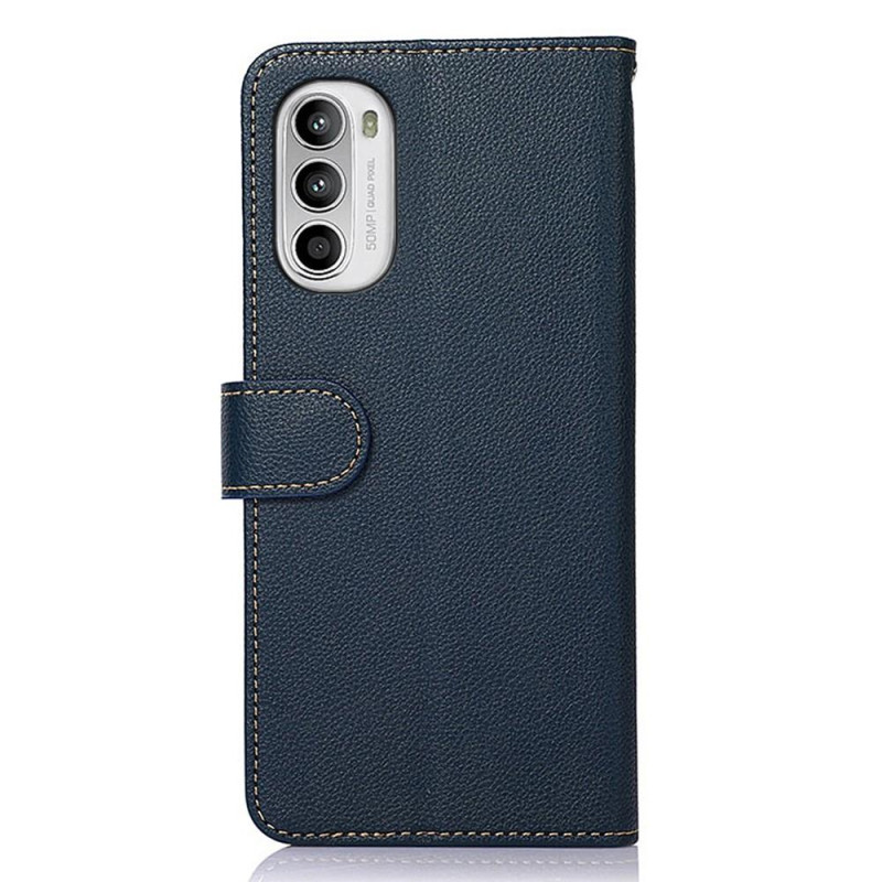 KHAZNEH Phone Cover for Motorola Moto G52 - Blue/Brown