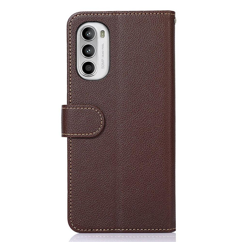 KHAZNEH Phone Cover for Motorola Moto G52 - Brown/Blue
