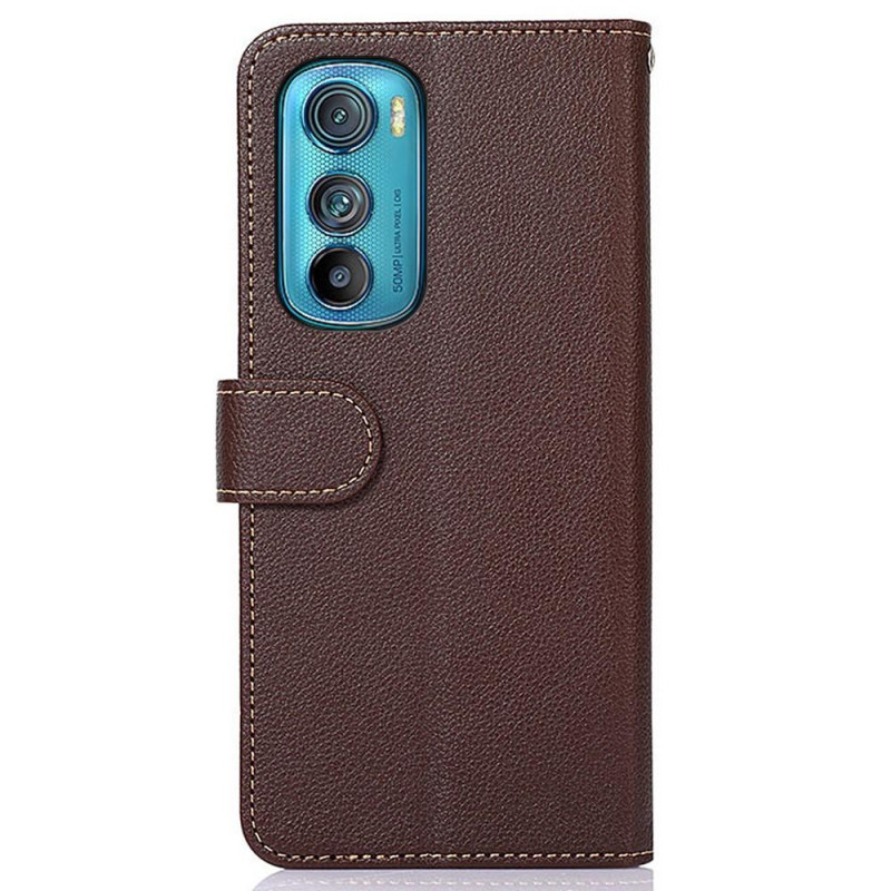 KHAZNEH Phone Cover for Motorola Edge 30 5G - Brown/Blue