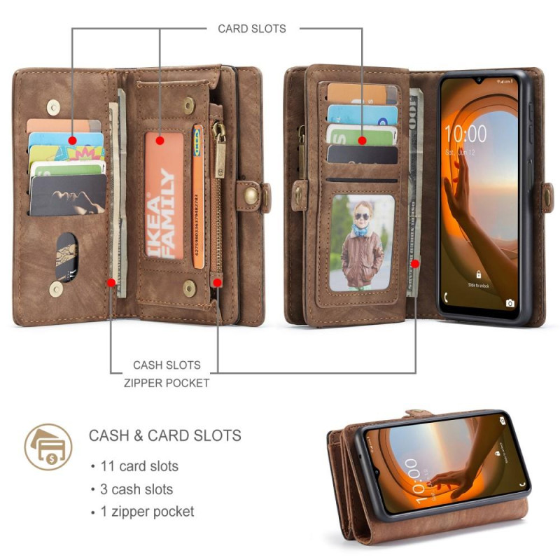 CASEME Samsung Galaxy A13 5G/A04s 4G 2 - in - 1 Irrotettava - Kahvi