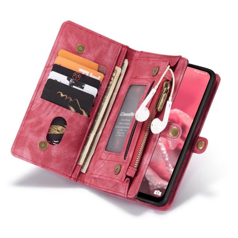 CASEME Samsung Galaxy A13 5G/A04s 4G Retro Lær Lommebok - deksel - Rød