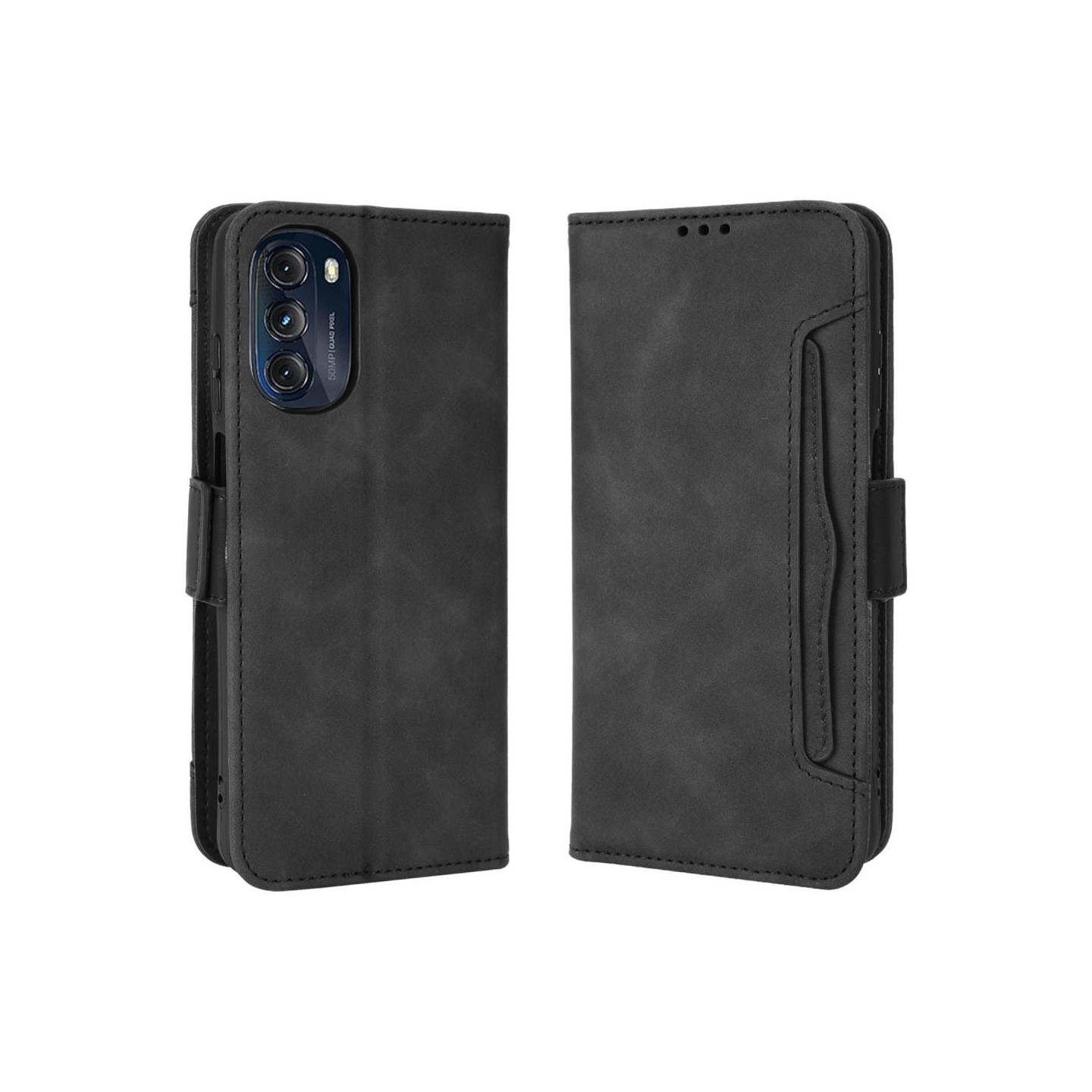 Wallet Stand Phone Case for Motorola Moto G 5G 2022 - Black