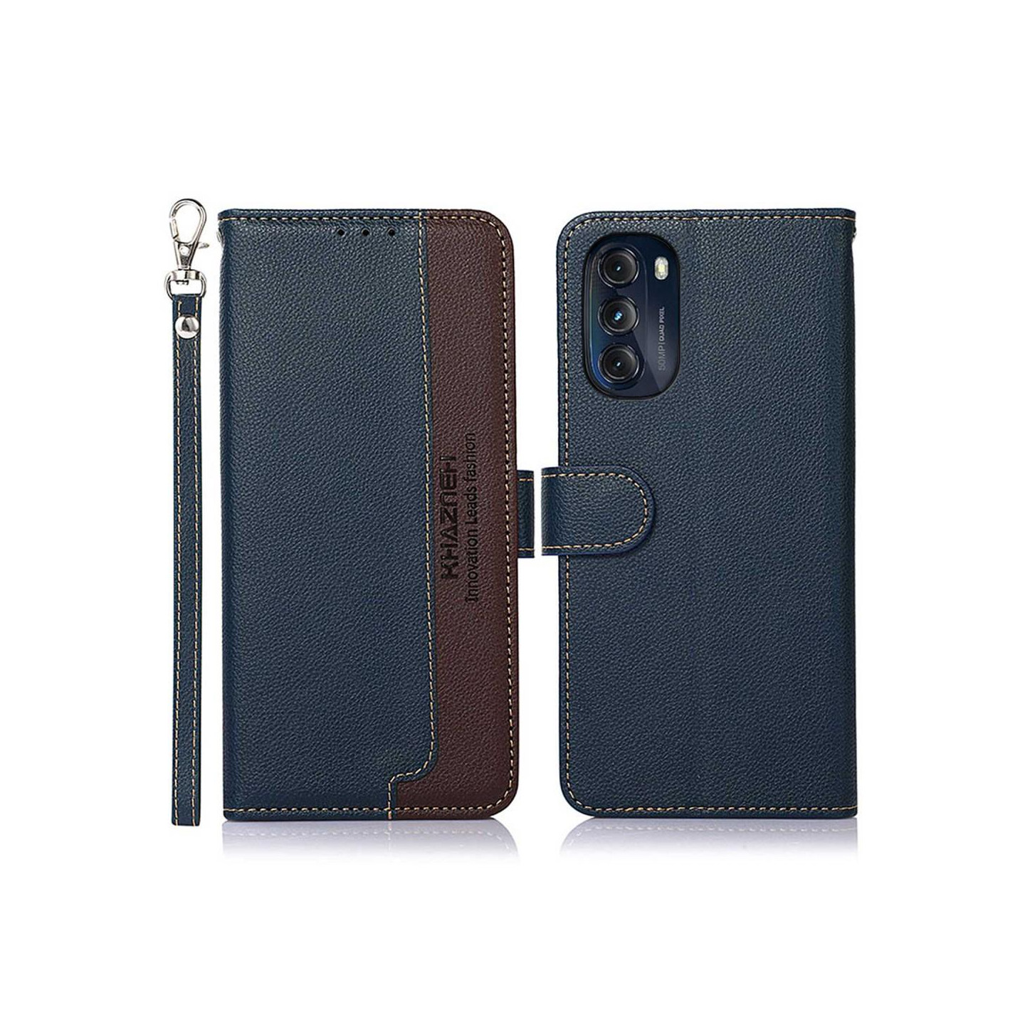 KHAZNEH - puhelimen kansi Motorola Moto G 5G 2022: lle - sininen/ruskea