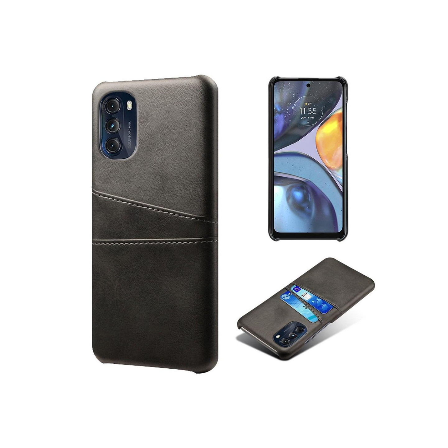 Motorola Moto G 5G 2022 Cover med Kortspor - Sort