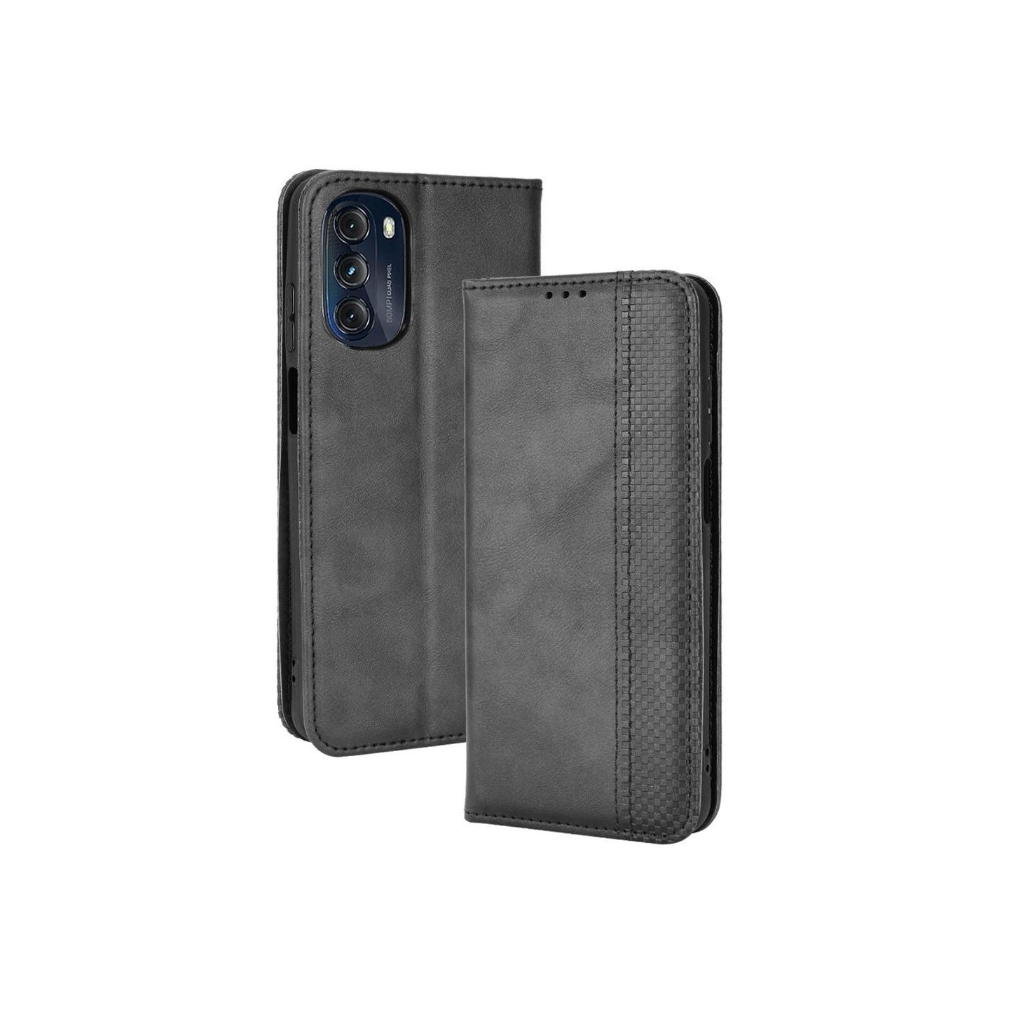 Wallet Stand Flip Phone Case for Motorola Moto G 5G 2022 - Black