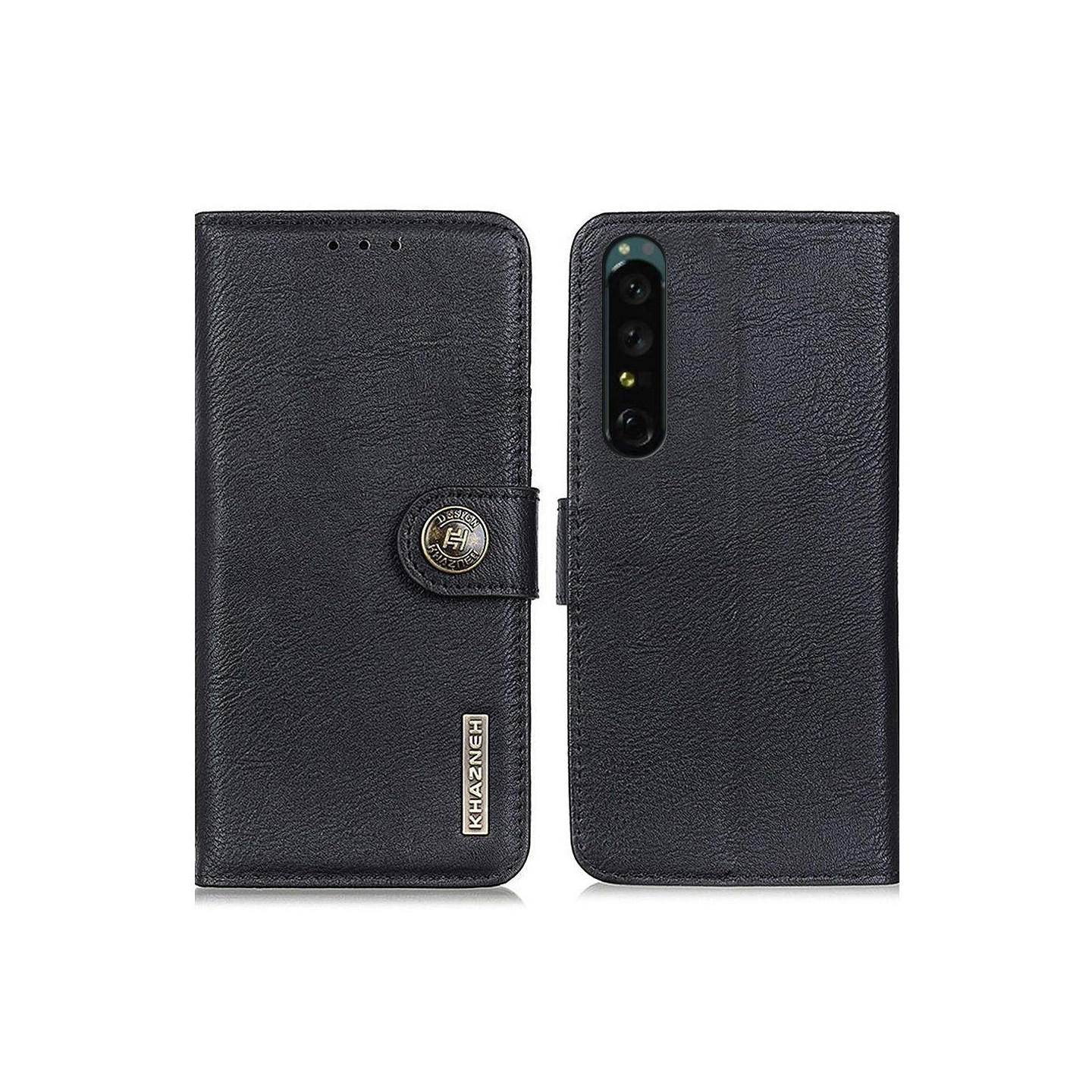 KHAZNEH Wallet Stand Case for Sony Xperia 1 IV - Black