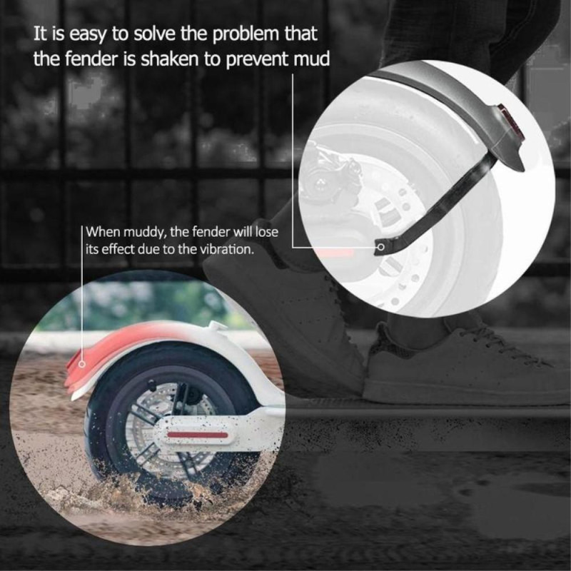 Xiaomi Mijia M365/M365 Pro Støttebrakettpakke Bakskjerm Støtdemper - Hvit