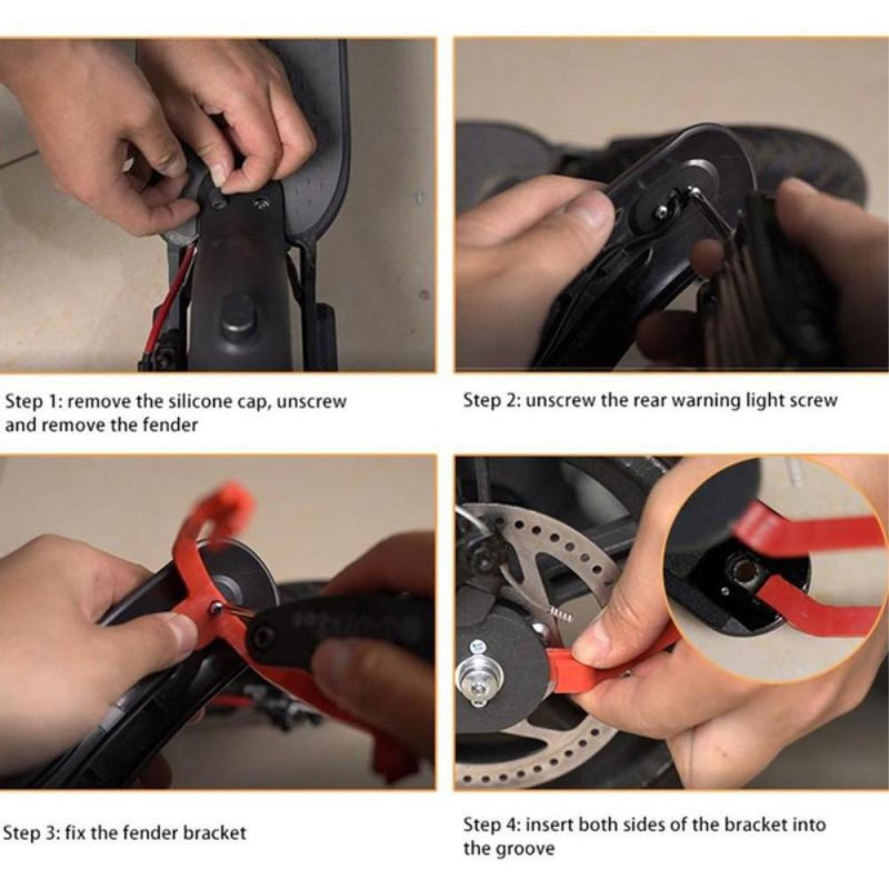 Xiaomi Mijia M365/M365 Pro Støttebrakettpakke Bakskjerm Støtdemper - Hvid