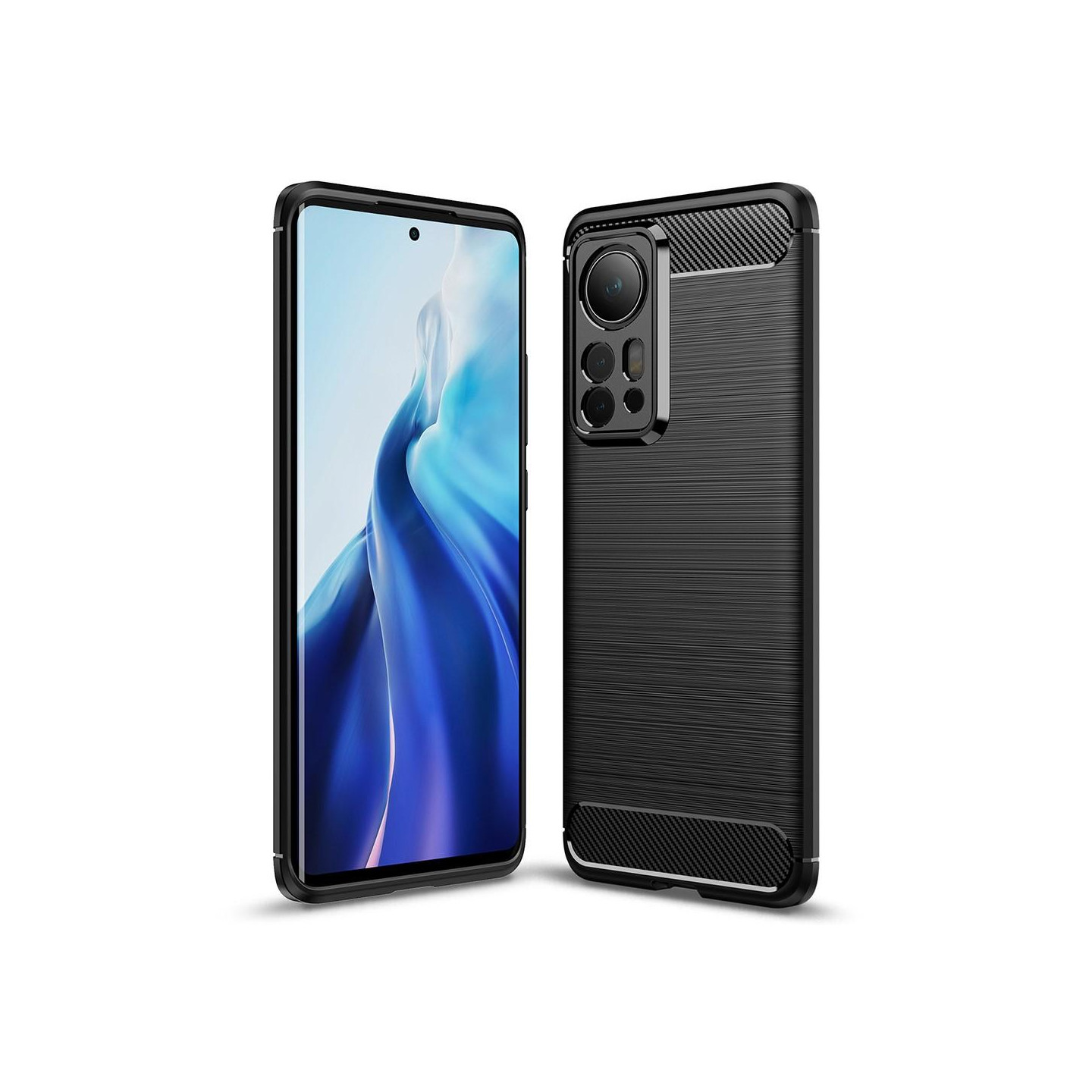 Xiaomi 12 Pro Karbonfiber Teksturdeksel - Svart