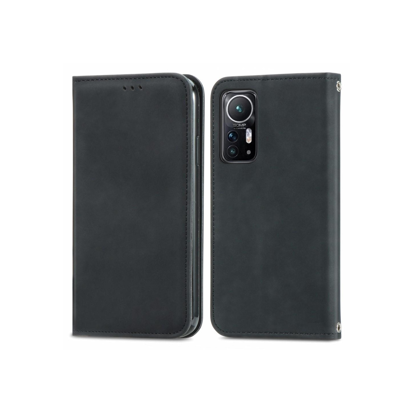 Vintage tegnebog taske til Xiaomi 12 - sort