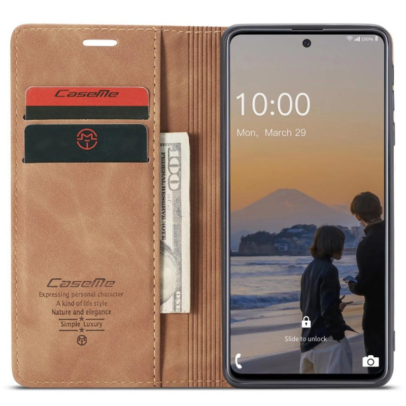 CASEME Retro Lompakkokotelo - Samsung Galaxy A33 5G - Ruskea