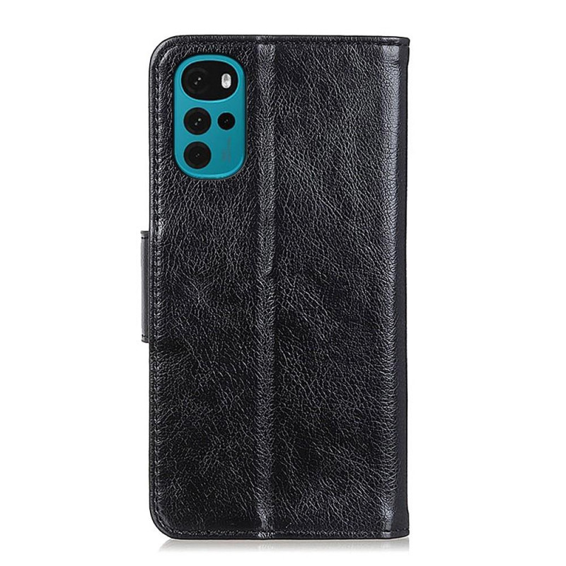Nappa Texture Split Wallet Cover for Motorola Moto G22 / Moto E32s 4G - Black
