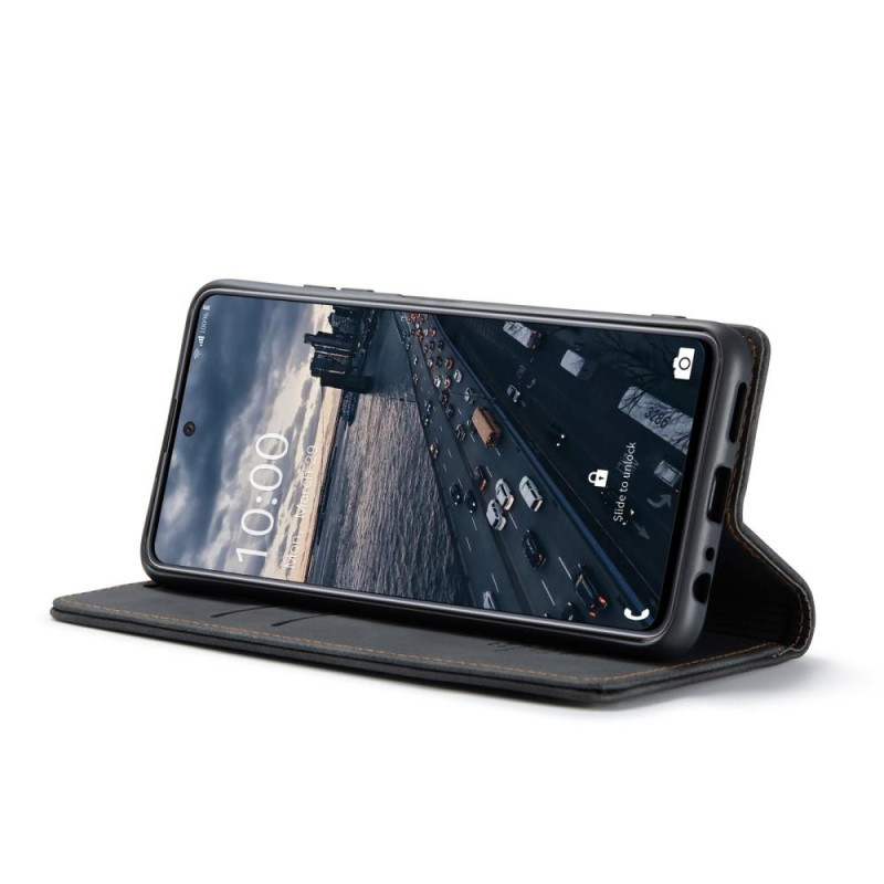 CASEME Retro Lompakkokotelo Samsung Galaxy A33 5G - Musta