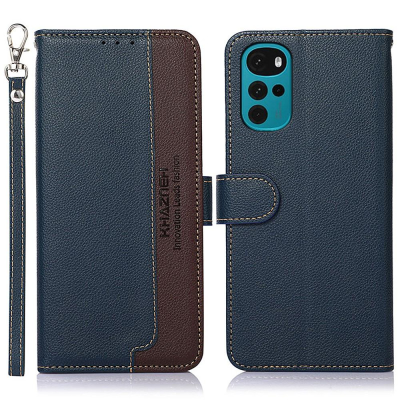 KHAZNEH Phone Cover for Motorola Moto G22 / Moto E32s 4G - Blue/Brown