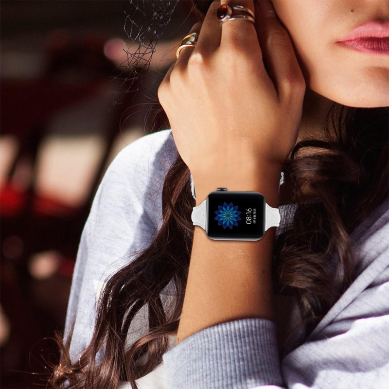 18mm Genuine Leather Watch Band Strap for Xiaomi Mi Watch - White