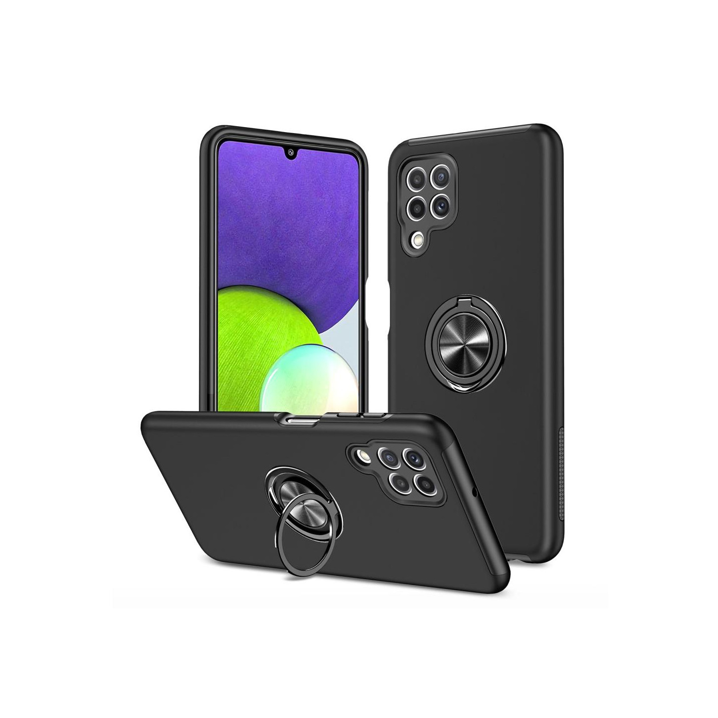 Samsung Galaxy A22 4G Fingerring Kickstand (indbygget metalplade) Taske