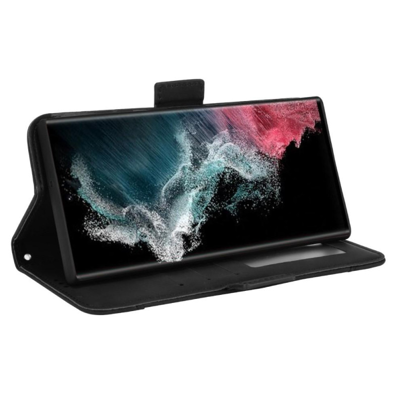 Samsung Galaxy S22 Ultra 5G Phone Wallet Stand Protective Case - Black