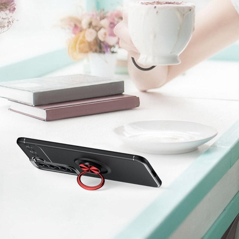 Samsung Galaxy S22+ Hybrid Cover Med Fingerring - Sort