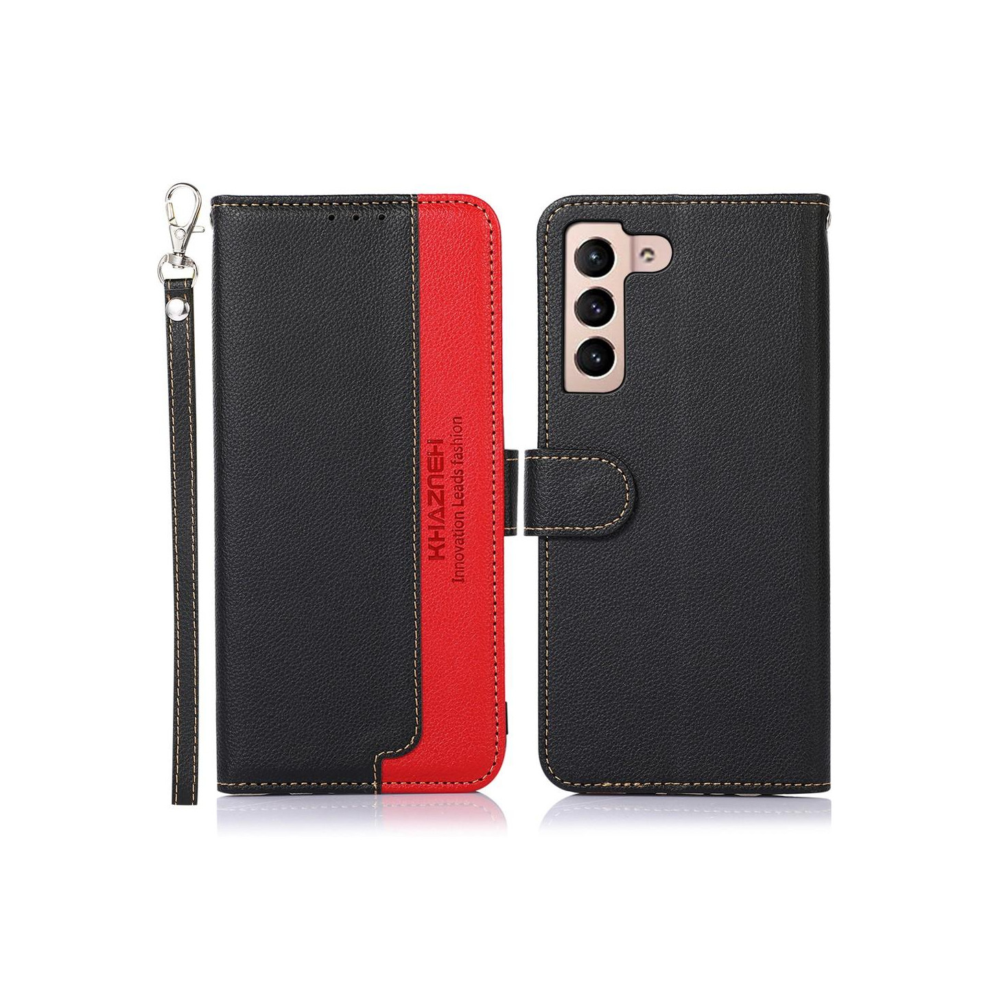 Samsung Galaxy S22 5G RFID Blocking KHAZNEH Phone Cover - Black/Red
