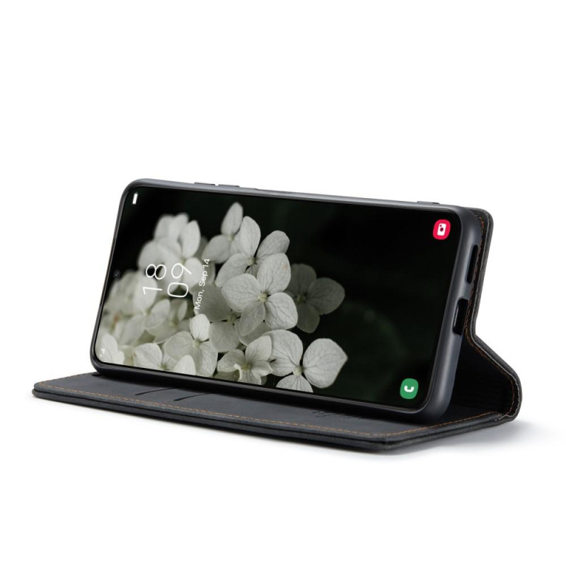 CASEME Retro Lompakkokotelo Samsung Galaxy S22 Plus - Musta