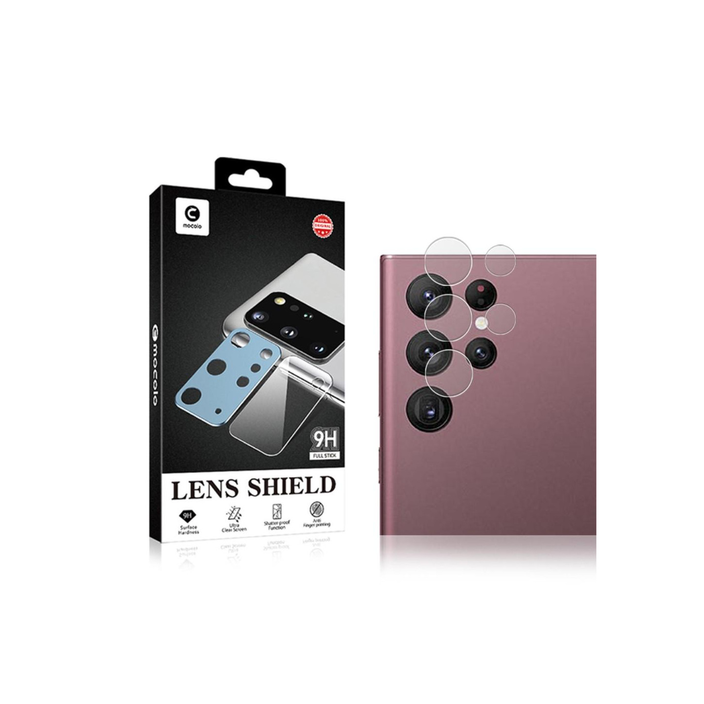 Samsung Galaxy S22 Ultra MOCOLO Kameralinsedeksel Herdet Glass