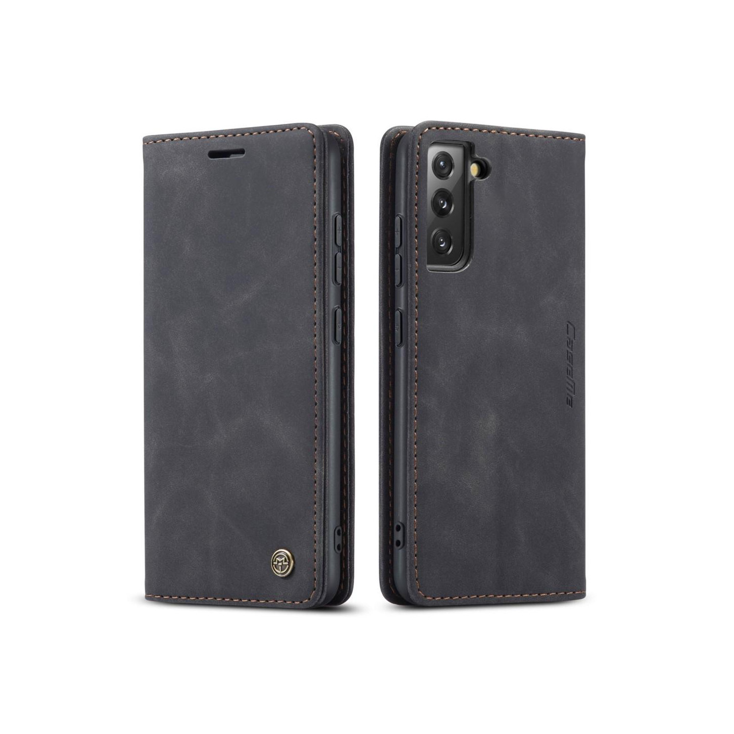 CASEME Retro Wallet Case for Samsung Galaxy S22 - Black