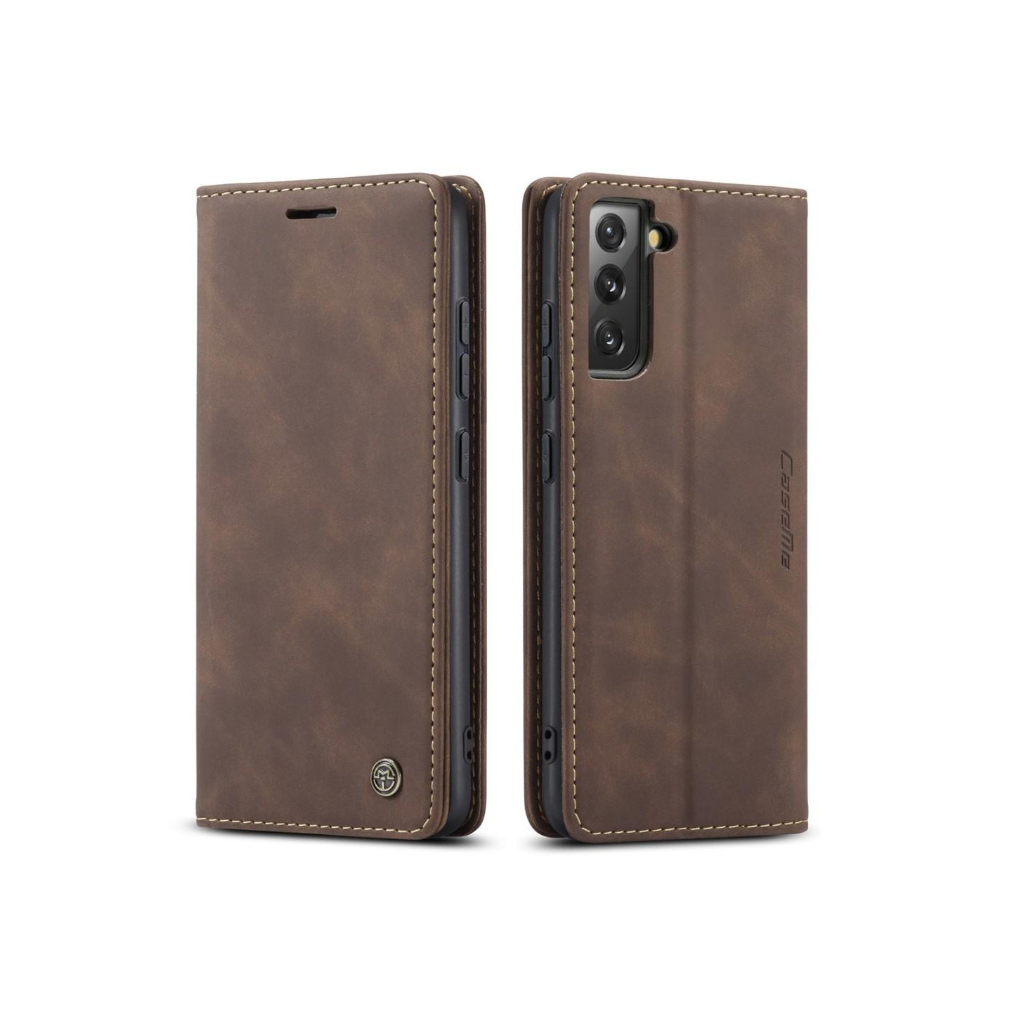 CASEME Lommebok - deksel Samsung Galaxy S22 - Kaffe