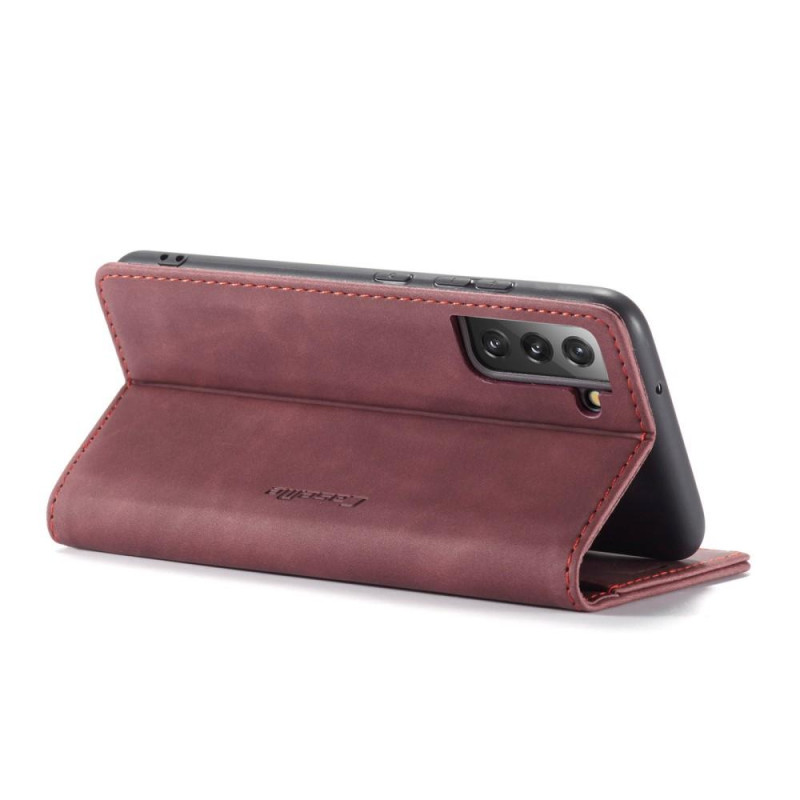 CASEME Retro Wallet Case for Samsung Galaxy S22 - Red