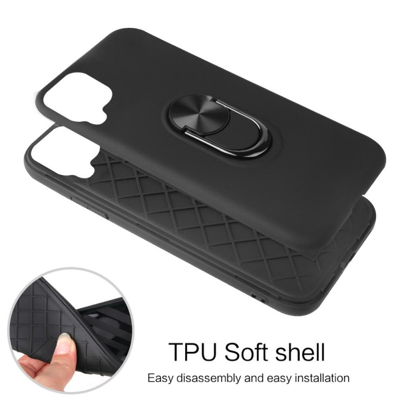 Samsung Galaxy A12 Ring Kickstand Soft Hybrid Suojakuori with Metal Sheet