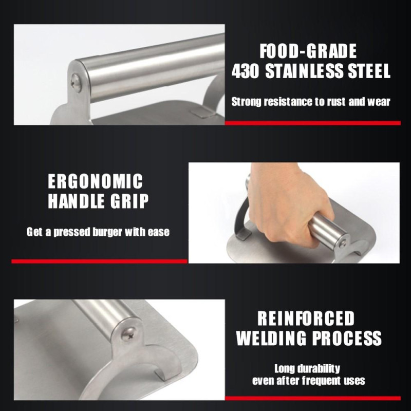 Smashburger Hamburgerpresse Smash brain Rustfritt stål