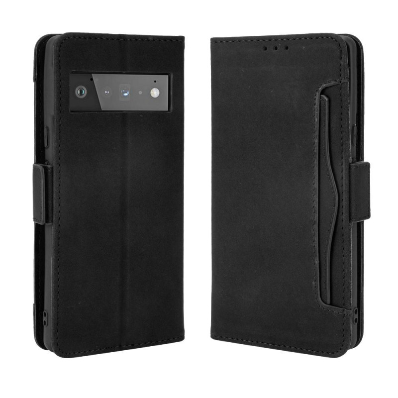 Google Pixel 6 Pro Phone Wallet Stand Protective Suojakuori - Musta