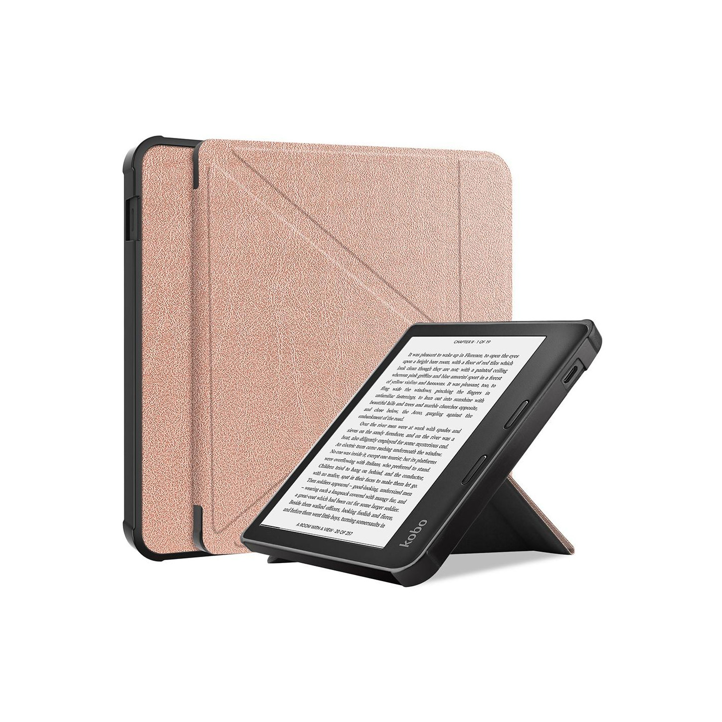 Stand Case Cover for Kobo Libra 2 - Gold