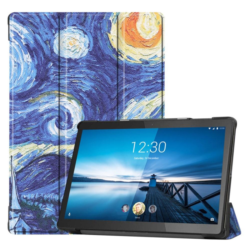 Tri - fold Stand Suojakuori - Lenovo Tab M10 FHD REL TB - X605FC - Oil Painting