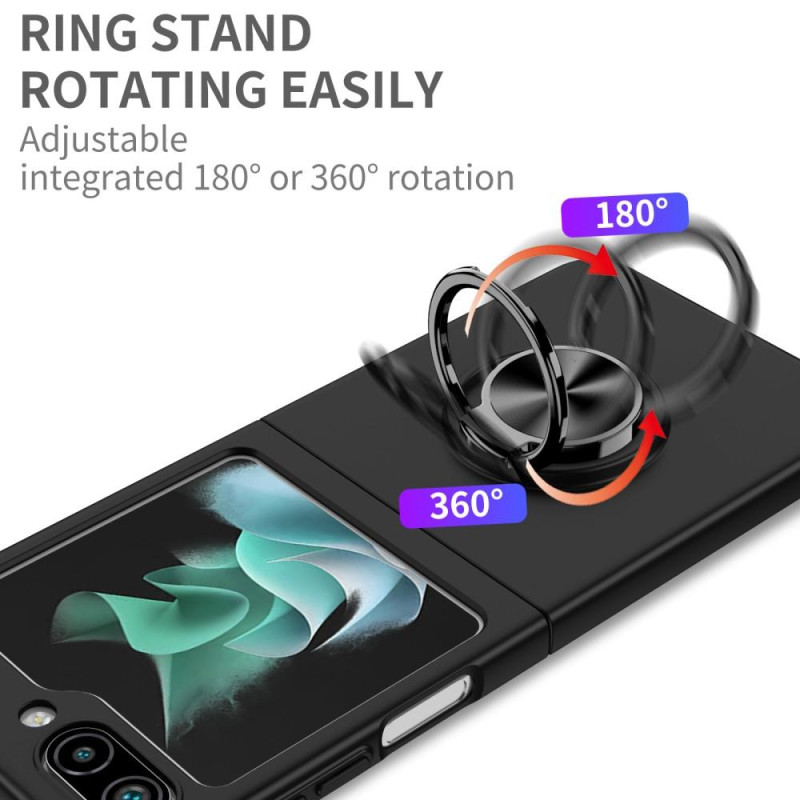 Til Samsung Galaxy Z Flip5 5G Dekseldeksel Ring Bilfeste - Svart