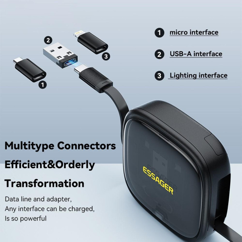 Sett integrert USB - C - adapterkabelsett Ladekabelomformer