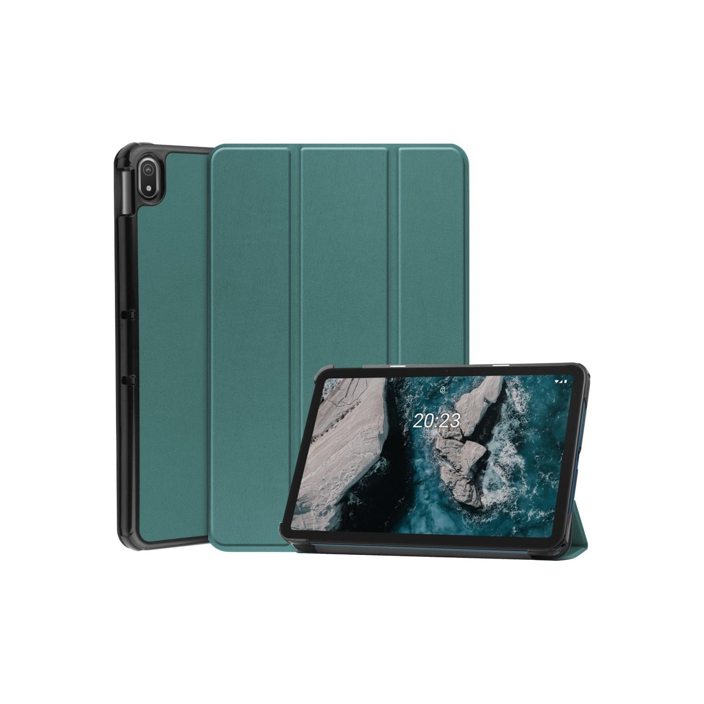 Tablet Stand Slim Fit Kansi Nokia T20 - Vihreä