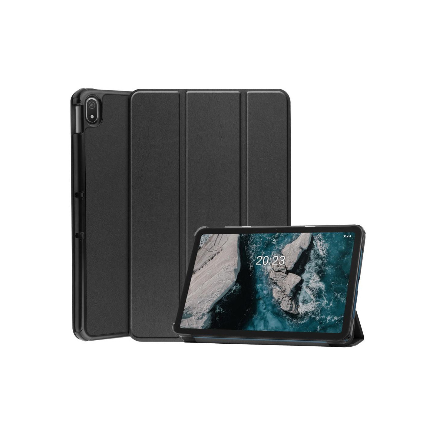 Tablet Stand Slim Fit Cover For Nokia T20 - Black