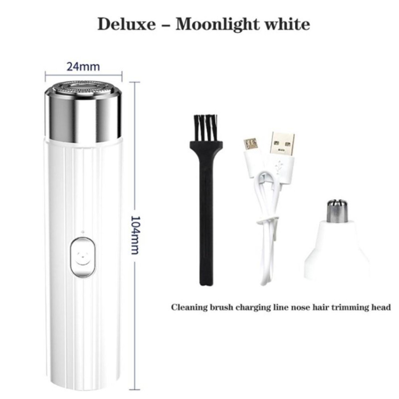 Razor Oppladbart skjegg med rett neseører Hårtrimmer + børste