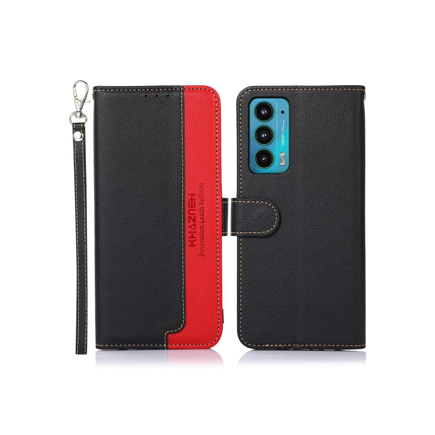 KHAZNEH Phone Cover for Motorola Moto E20 / E40 - Black/Red