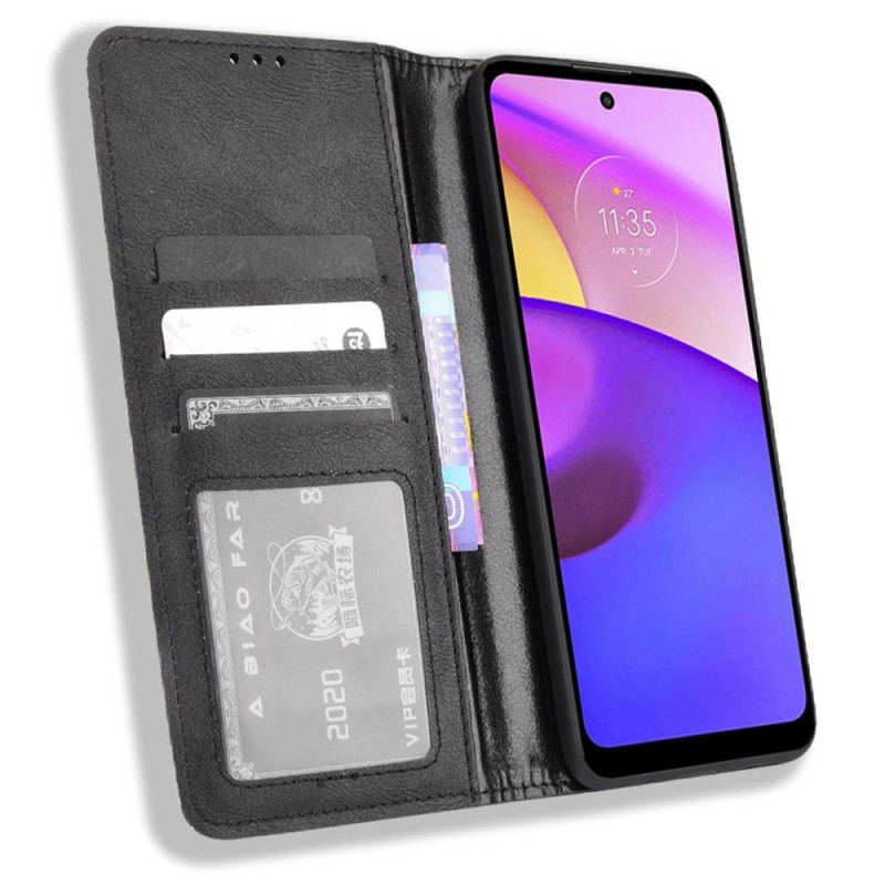 Lompakkoteline Käännettävä puhelinkotelo Motorola Moto E20/E30/E40 - musta