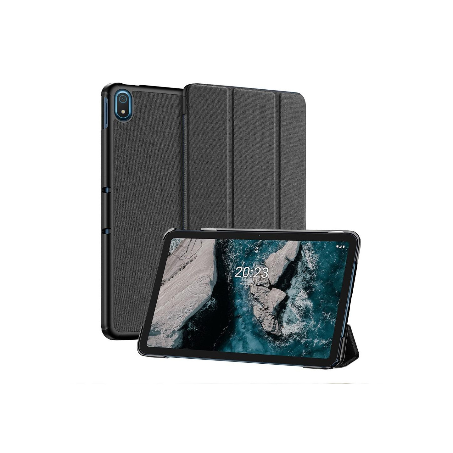 DUX DUCIS Trifoldet Stand til Nokia T20 - Sort