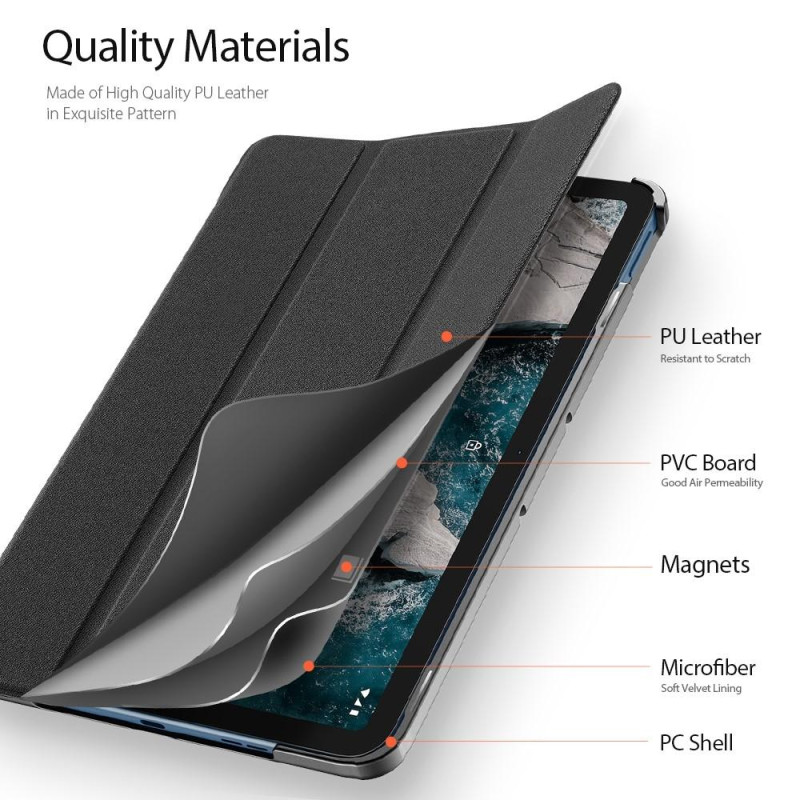 DUX DUCIS Tri - fold Stand to Nokia T20 - Black