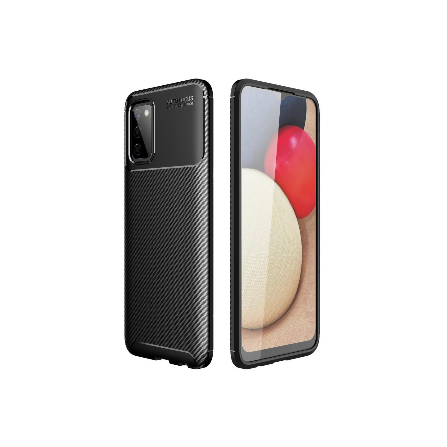 Carbon Fiber Texture TPU Casing Samsung Galaxy A03s - Black
