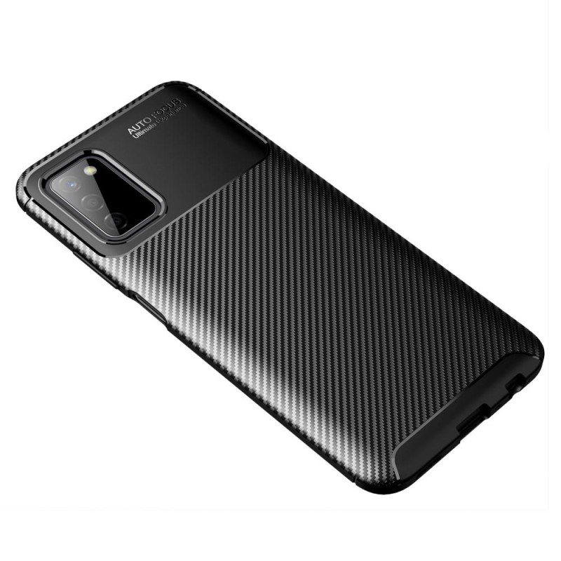 Carbon Fiber Texture TPU Casing Samsung Galaxy A03s - Musta