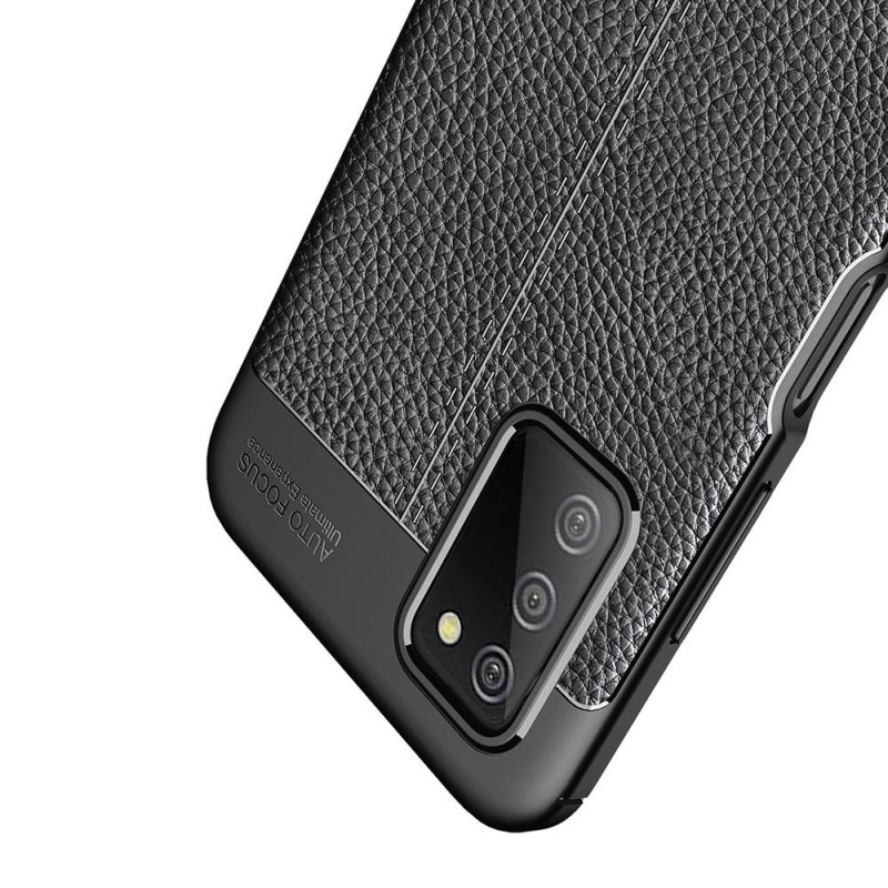 Samsung Galaxy A03s TPU Deksel Litchi Texture - Svart