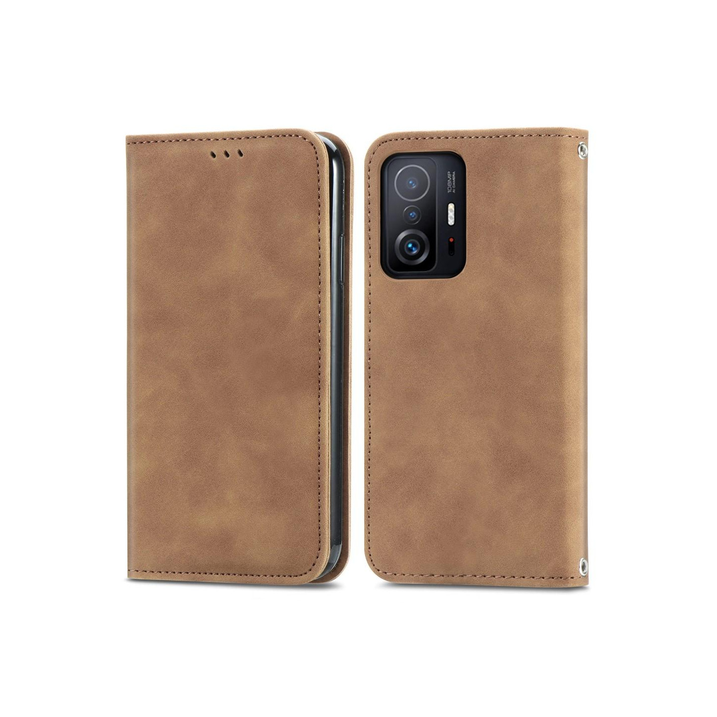 Vintage lompakkokotelo Xiaomi 11T Pro/Xiaomi 11T - Ruskea