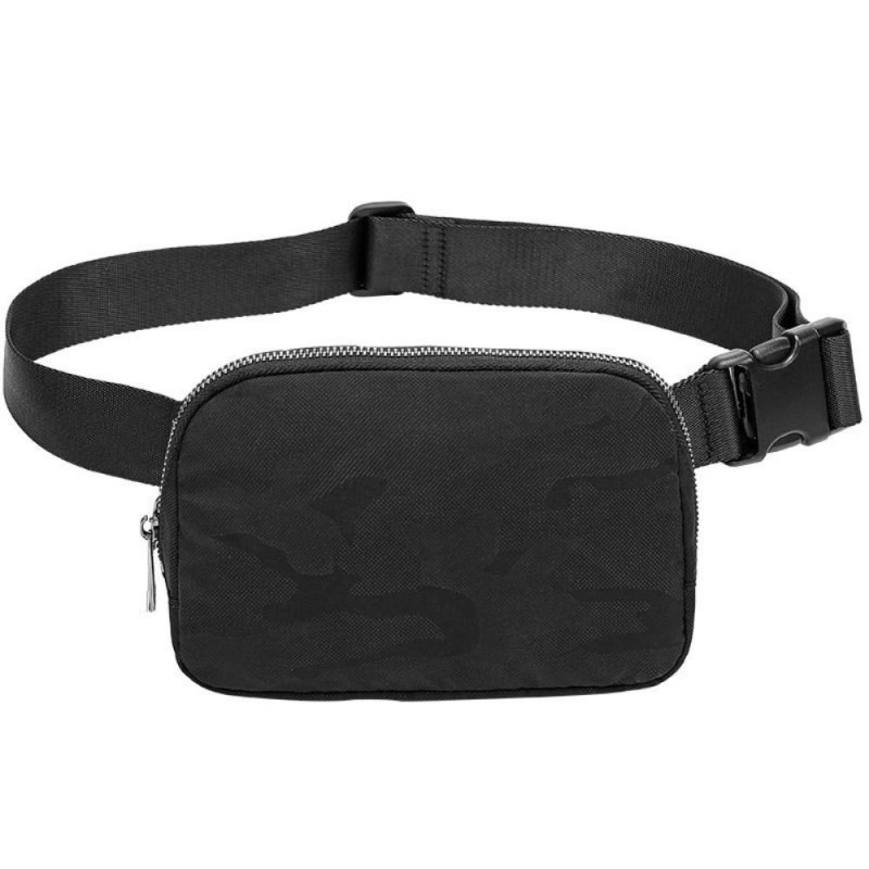 Chest Waist Bag Sport Casual Crossbody Bag - Black Camouflage