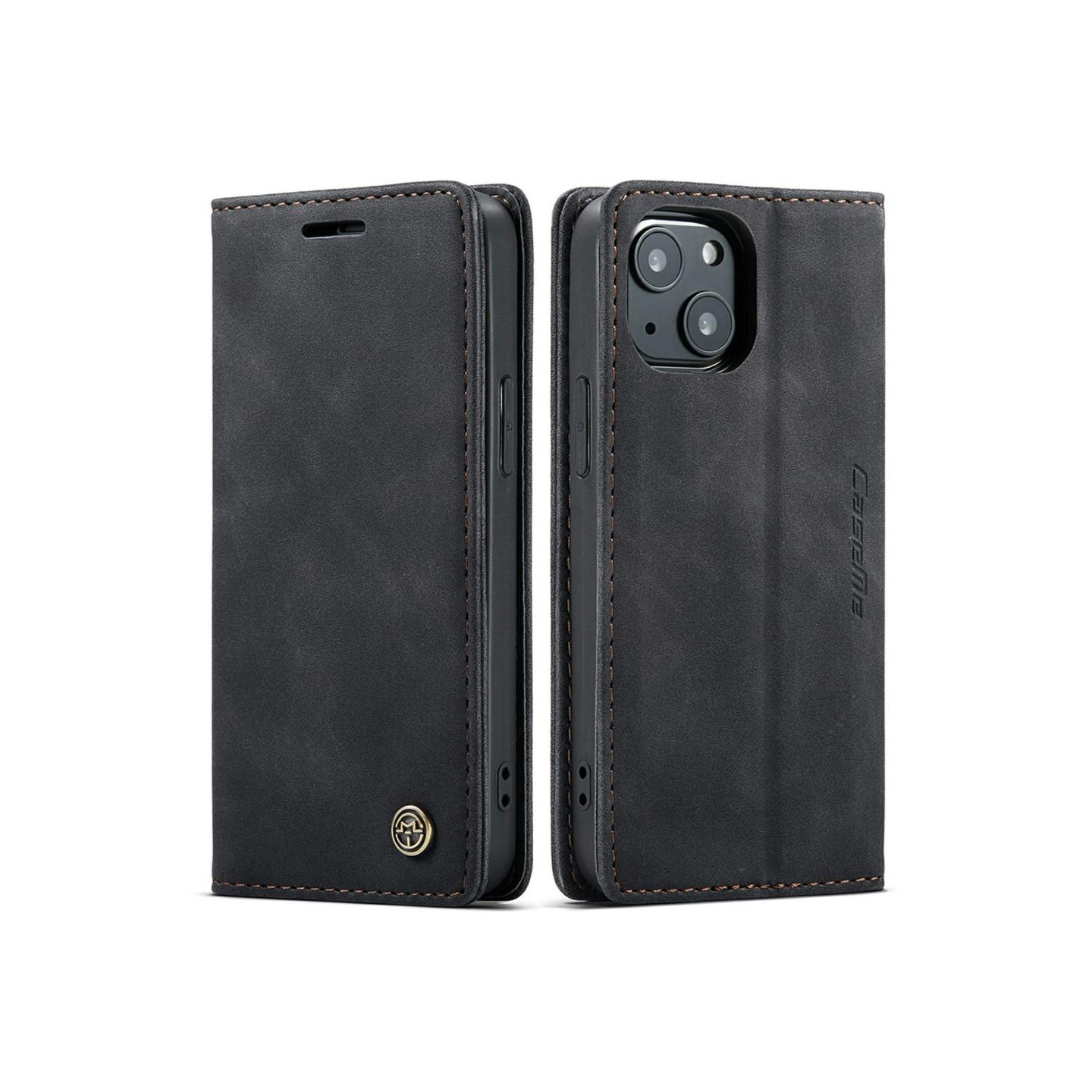 CASEME Retro lompakkokotelo iPhone 13 - musta