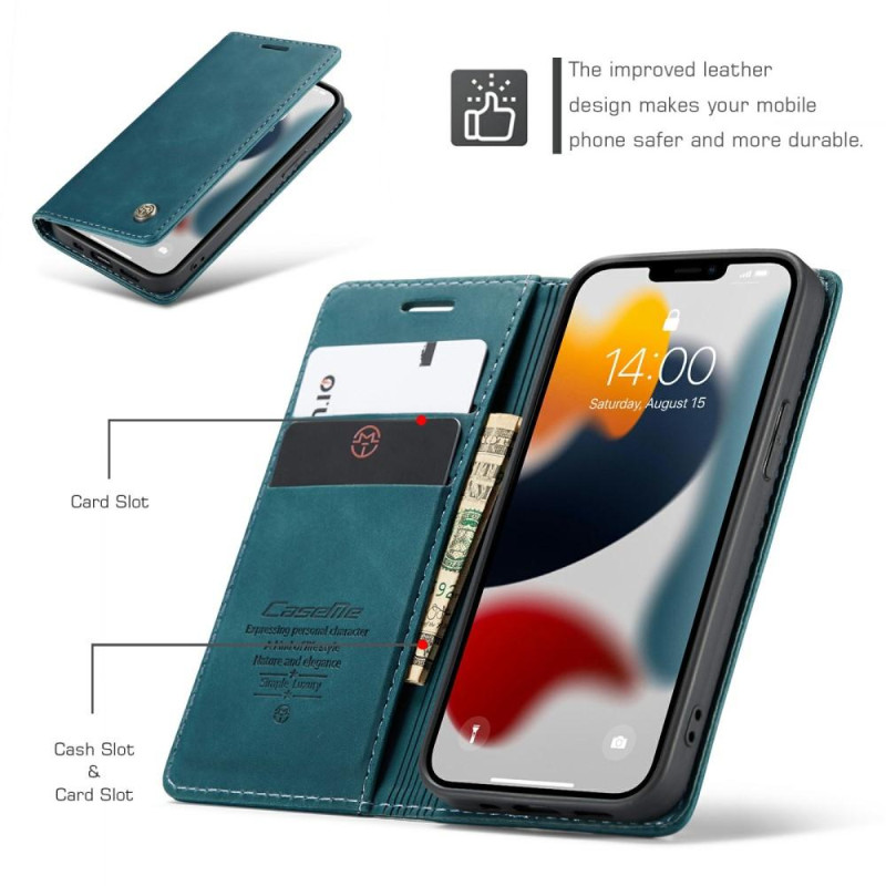 CASEME Retro Wallet Case for iPhone 13 - Blue